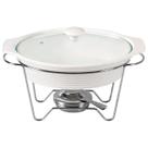 Rechaud Oval de Porcelana Branco c/Queimador 2,3L Dynasty