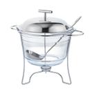 Rechaud redondo 4l com concha vidro em inox mimo style