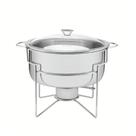 Rechaud Redondo 7 L Em Aço Inox Banho Maria Com Suporte