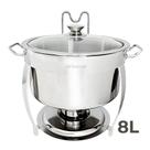 Rechaud Redondo Banho Maria Aço Inox Brinovar 8 Litros