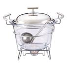 Rechaud redondo com tampa em aço inox Fracalanza Chambord 4 litros: Elegância e versatilidade para servir