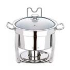 Rechaud Redondo Inox 5 Litros Banho Maria Álcool Gel GP Inox