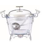 Rechaud Redondo para Sopa 4lt Vidro com Suporte Tampa e Concha Inox Fracalanza