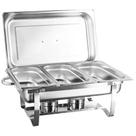 Rechaud Retangular 11L 3 Cubas GN 1/3 Banho Maria Aço Inox