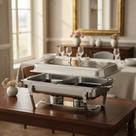 Rechaud Retangular 12 L Com 1 2 3 Cubas Banho Maria Inox 12 Litros Banho Maria Panelas Buffet