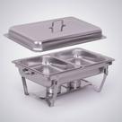 Rechaud Retangular 12 L Com 2 Cubas Banho Maria Inox 12 Litros Banho Maria Panelas Buffet