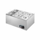 Rechaud Retangular 12 L Com 6 Cubas 1/6 Aço Inox Zprc06