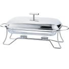 Rechaud retangular 3l vidro com inox mimo style