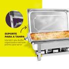 Rechaud Retangular 9 Litros 1 Cuba 1/1 Inox Fogareiro Gourmet Mix