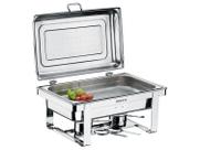 Rechaud Retangular Com Banho Maria E Cuba 1/2 Brinox Savoy 23 x 57 x 36 cm Aço Inox