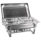 Rechaud Retangular em Aço Inox Banho com 4 Cubas e Fogareiro 11 L Buffet Pex