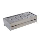 Rechaud Salada Frio de 03 Cubas GN de 1/2 por 65mm de Inox RS03M IBET
