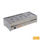 Rechaud Térmico de 03 Cuba GNs de 1/2 por 100 mm de Inox 220V RT03M IBET