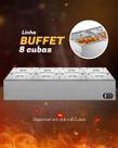 Réchaud térmico elétrico 8 cubas inox buffet banho maria
