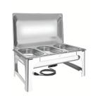 Rechaud Tramontina Aço Inox 127V, 400W e 3 cubas 1/3