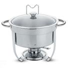 Rechaud Tramontina Redondo Em Aço Inox Banho Maria Com Suporte Para Tampa E Fogareiro 7 L Tramontina