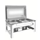 Rechaud Tramontina Retangular em Aço Inox 8,4 L Tampa Removível com Fogareiro Cuba GN 1/2 61040220