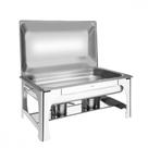 Rechaud Tramontina Retangular em Aço Inox Banho Maria Tampa Removivel com Fogareiro Cuba 1/1 9 L