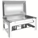 Rechaud Tramontina Retangular em Aço Inox Banho Maria Tampa Removível com Fogareiro Cuba GN 1/1 9 L