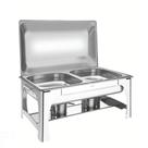 Rechaud Tramontina Retangular em Aço Inox Banho Maria Tampa Removível com Fogareiro Cuba GN 1/2 8,4