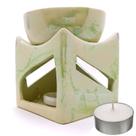 Rechô Mármore Quadrado em Cerâmica Difusor 10 cm Vela Brinde Rechô Mármore Quadrado em Cerâmica Difusor 10 cm Vela Brinde