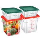 Recipiente de armazenamento de alimentos Barydat 2qt e 4qt Square Clear (4 unidades)
