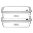 Recipiente de armazenamento de alimentos EcoEvo Glass 48 onças, conjunto de 2 com tampa