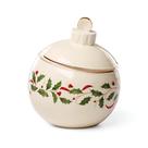 Recipiente de armazenamento de alimentos Lenox 890765 Frasco de enfeite de Natal Recipiente de armazenamento de alimentos Lenox 890765 Frasco de enfeite de Natal