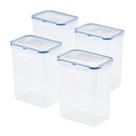 Recipiente de armazenamento de alimentos LockNlock Easy Essentials 1,8 L x 4 Clear