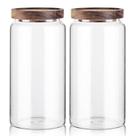 Recipiente de armazenamento de vidro Labina 2400ml, frasco hermético para alimentos, pacote com 2