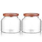 Recipiente de armazenamento de vidro Labina Airtight Food Jar 1400mL x2
