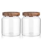 Recipiente de armazenamento de vidro Labina Airtight Food Jar 600mL (pacote com 2)