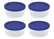 Recipiente de armazenamento Pyrex Storage, prato redondo de 4 xícaras x4