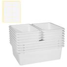 Recipiente de armazenamento Zonon Plastic Cubby Bins 12 unidades com etiqueta