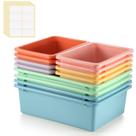 Recipiente de armazenamento Zonon Plastic Cubby Bins 12 unidades com etiqueta