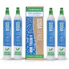 Recipiente de CO2 Soda Sense 60L, rosqueado, recarregável, pacote com 4