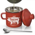 Recipiente de gordura para bacon PYARD Mini com peneira de 450 ml de esmalte