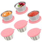 Recipiente de molho para salada Qukaka 80mL x 6 inoxidável à prova de vazamentos