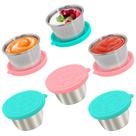 Recipiente de molho para salada Qukaka 80mL x 6 inoxidável à prova de vazamentos