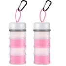 Recipiente de proteína em pó Baderke 4 empilhável, 2 unidades rosa/branco