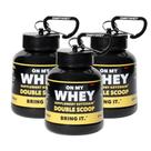 Recipiente de proteína em pó ONMYWHEY to Go com funil e garrafa