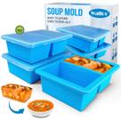 Recipiente para congelador de sopa Walfos Silicone 250mL com tampa, 3 unidades