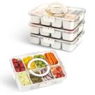 Recipiente para lanches, bandeja de servir dividida REMEIT, pacote com 4 Recipiente para lanches, bandeja de servir dividida REMEIT, pacote com 4