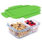 Recipiente para lanches Bentgo Glass à prova de vazamentos, capacidade de 410 ml, verde