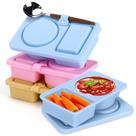 Recipiente para lanches Palksky Silicone, pacote com 4 compartimentos e 2 compartimentos com tampas