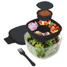 Recipiente para salada Bentgo Glass All-in-One, grande, 1800mL, preto