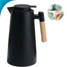 Recipiente Térmico De Café Com Tampa Branca E Cabo Madeira Com Garantia
