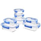 Recipientes de armazenamento de alimentos Amazon Basics Glass 14 peças