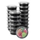 Recipientes de armazenamento de alimentos FULING 700 mL 50 unidades com tampas pretas Recipientes de armazenamento de alimentos FULING 700 mL 50 unidades com tampas pretas