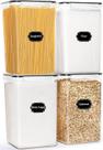 Recipientes de armazenamento de alimentos HKJ Chef Extra Large 6,5 L (220 mL), pacote com 4